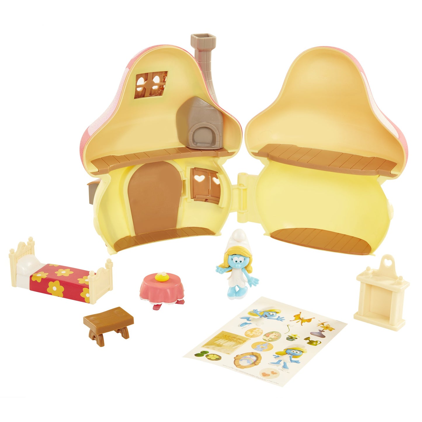 The Smurfs Mushroom House Playset with Smurfette Figure, Model 96571, Plastic Construction