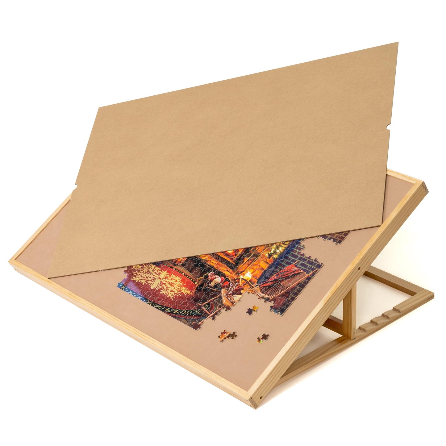 Lavievert 1500 Piece Tilting Jigsaw Puzzle Board With Wooden Cover, Adjustable Puzzle Board With Built-In Easel/Stand, Portable Puzzle Table With Non-Slip Flannel Tabletop For Adults & Kids