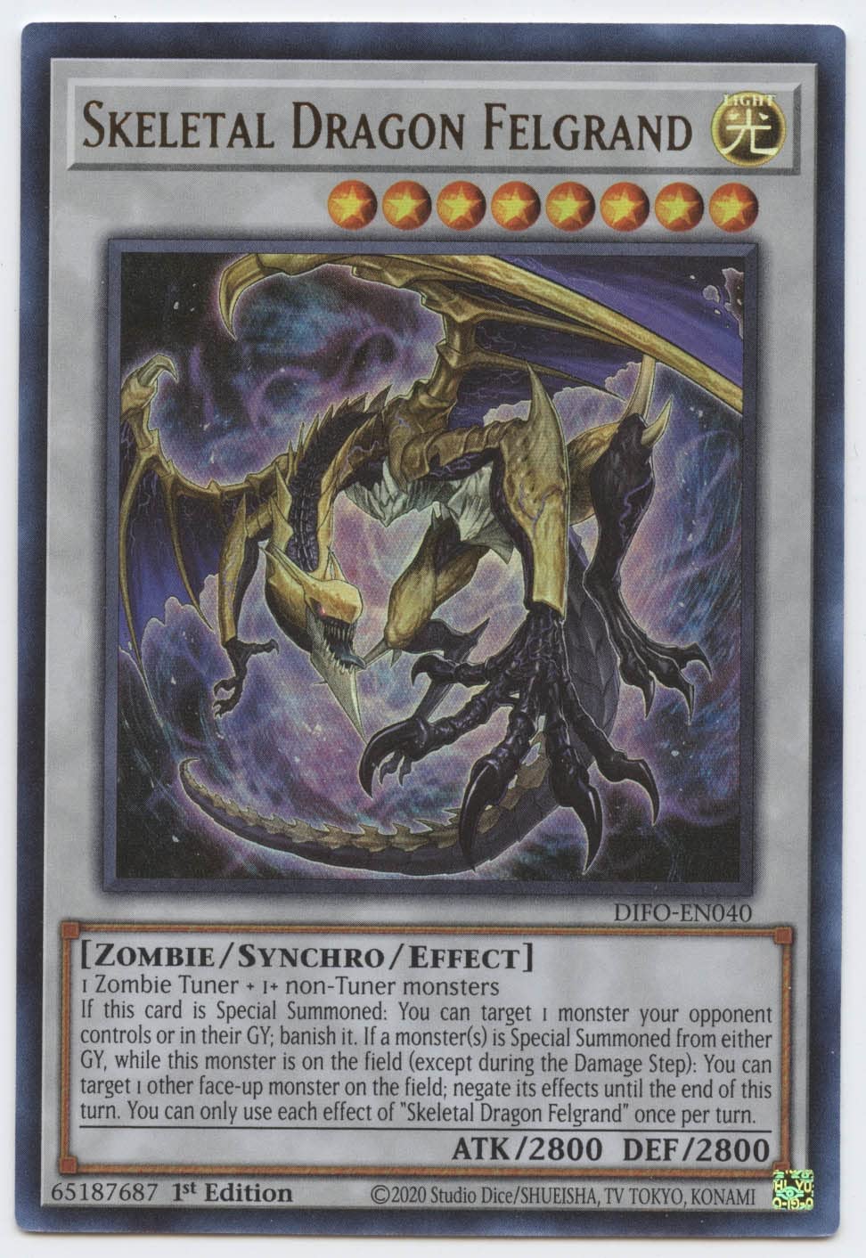 Skeletal Dragon Felgrand - Difo-En040 - Ultra Rare - 1St Edition