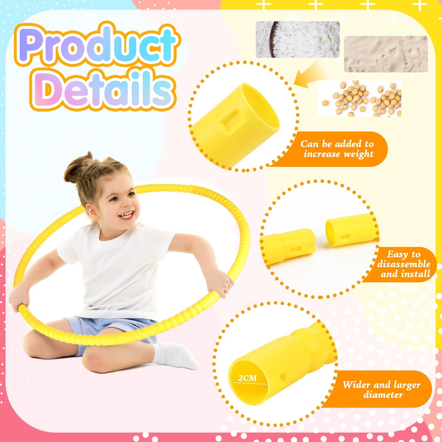Liengoron 6Pcs Toy Hoop Bundle Pack 25 Color Plastic Toy Hoop For Kids Exercise Ring Snap Together Detachable Adjustable Weig