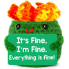 4THFARMES Mini Funny Dumpster Crochet - Gag Gift, Small Green Desk Accessory, Easter Basket Stuffer, Model 4THFARMES-Fire-G01
