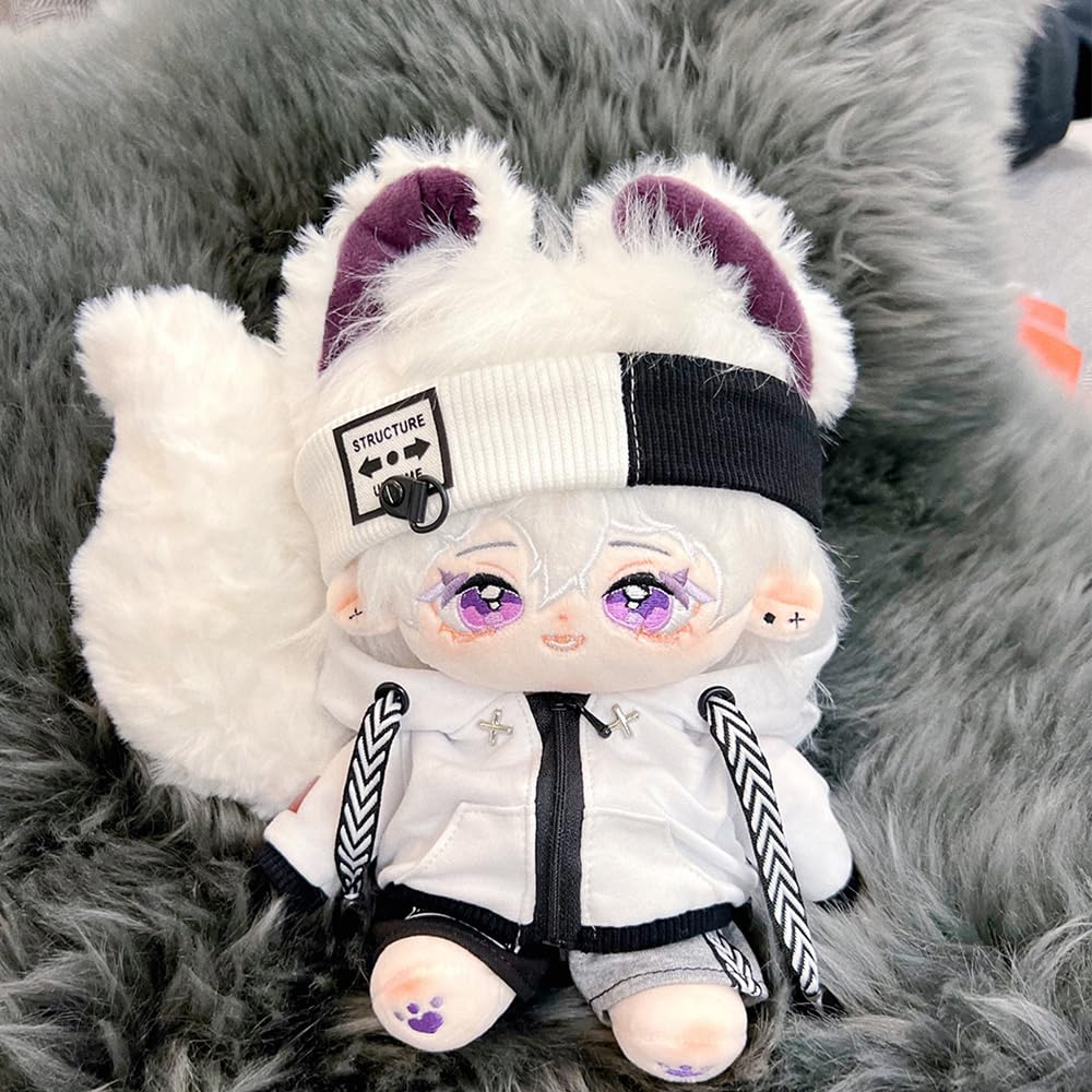 Niannyyhouse Rabbit Ears Boy Stuffed Body Tail 20Cm Plush Doll Wearable Clothing (1-With Skeleton)
