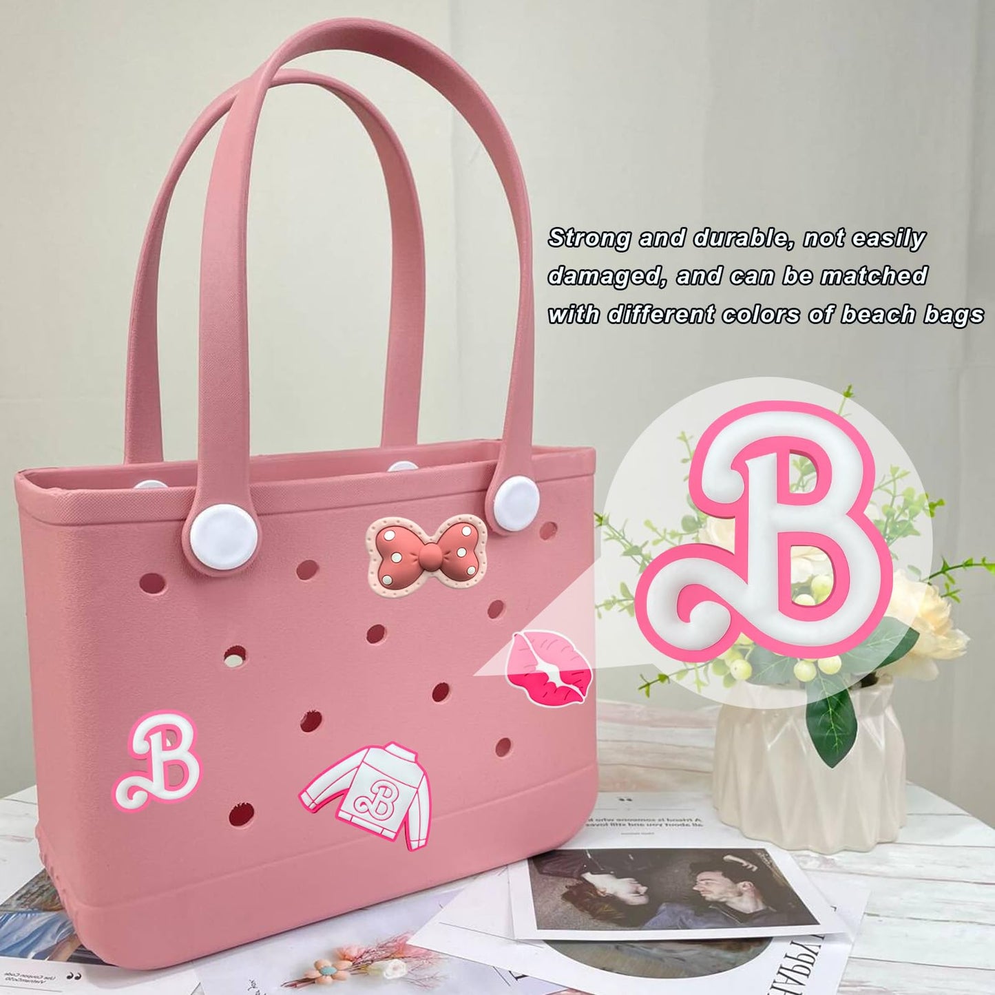 Lckaey Rubber Beach Bag Accessories-PVC Rubber decoration-for EVA Purse Bogg Inserts Y064Figure 39