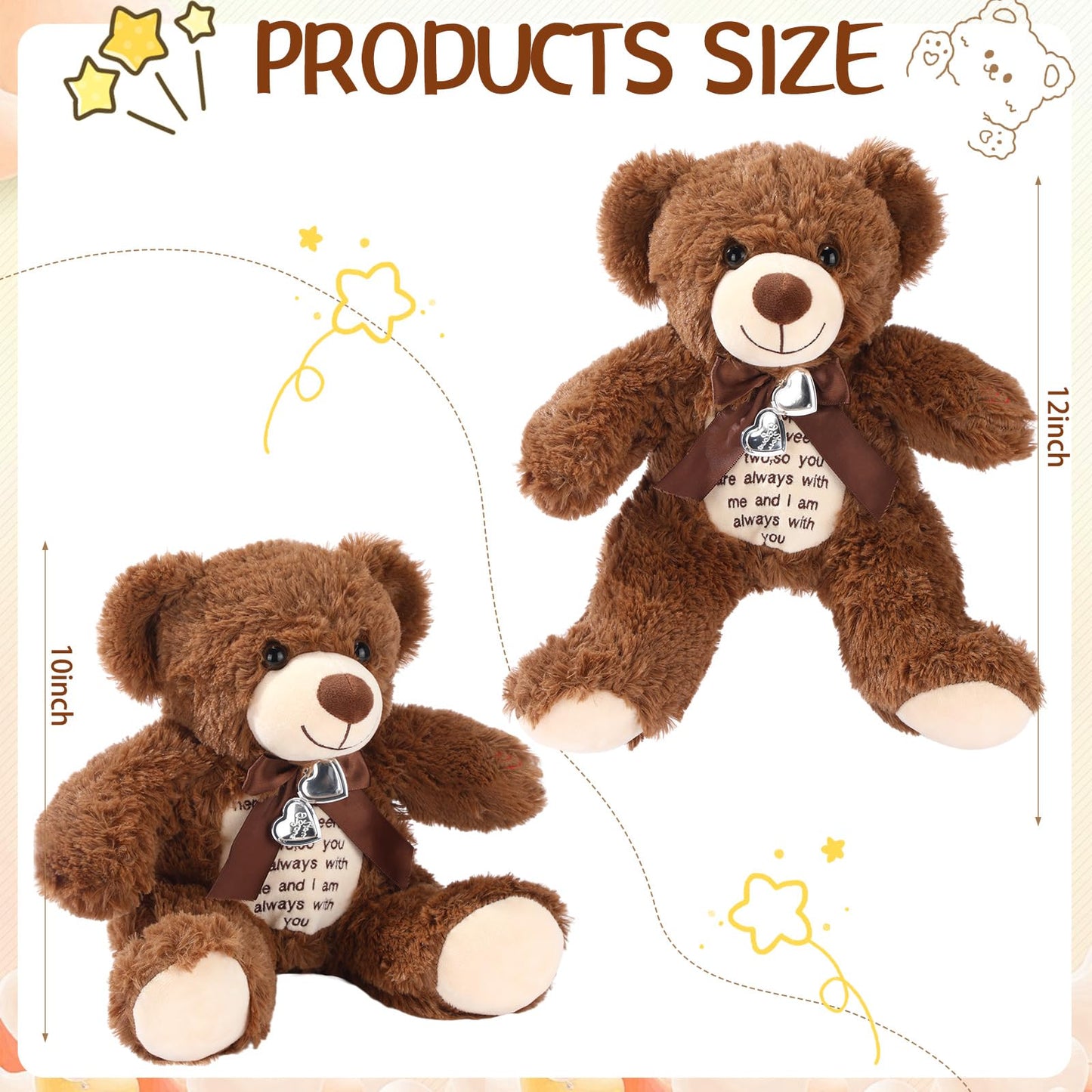 Silipull 12 In Bear Stuffed Animals With Voice Recorder Set 30 Seconds Voice Sound Recorder Module Soft Plush Remembrance Bear W