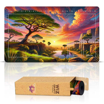 Wizcraft Gaming Paramint Lorcana Africa Savannah (Stitched)- Lorcana Playmat - Lorcana Mat, Lorcana Game Mat - Non-Slip Rubber W