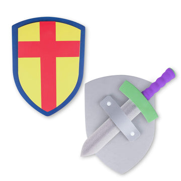Super Z Outlet Children's Foam Toy Medieval Joust decorative replica blade & Shield Knight Set Lightweight Safe for Birthday Party Activities Event Favors Toy Gifts