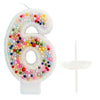 Birthday Candles, Pearl Sequin Number Candle Party Supplies (number-6)