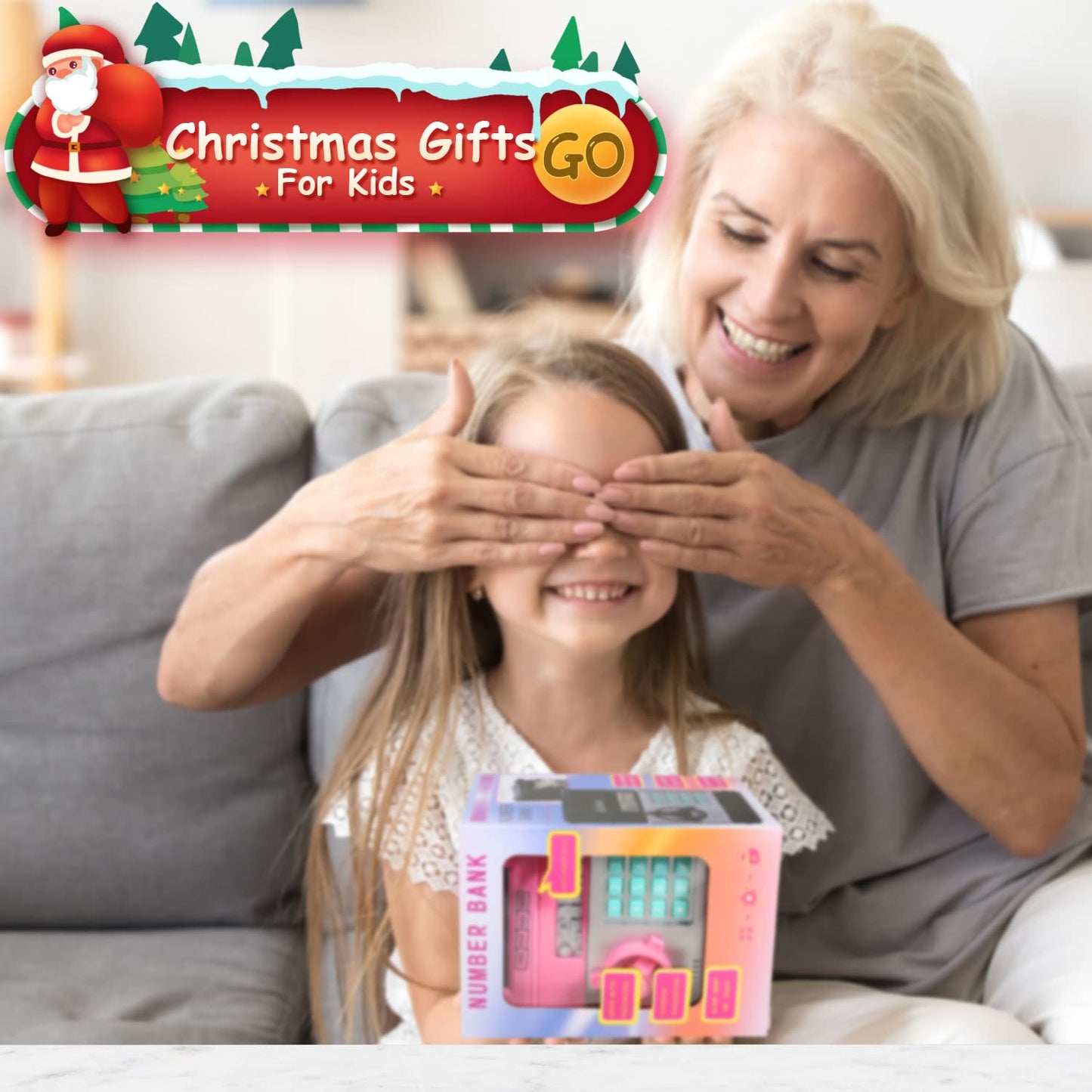 ATM Piggy Bank for Kids Girls, Coin Bank with Safe Password, Electronic Mini ATM Coin Bank with Auto Scroll Paper Money, Kids Pi