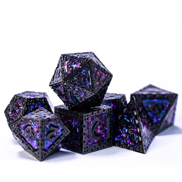 UDIXI Metal DND Dice Set, 7PCS Polyhedral D&D Dice Set Dragon d and d Dice for MTG Dungeons and Dragons Role Playing Games (Purp