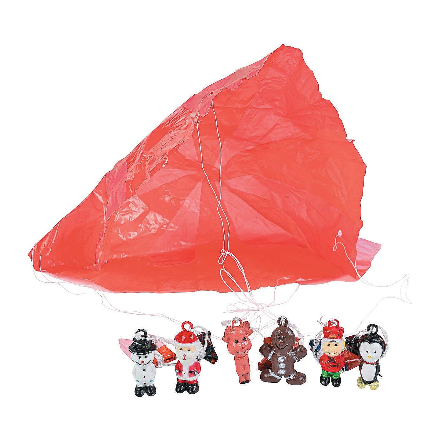 Mini Christmas Holiday Character Paratroopers - Toys - 48 Pieces - Santa, Reindeer, Penguins And More