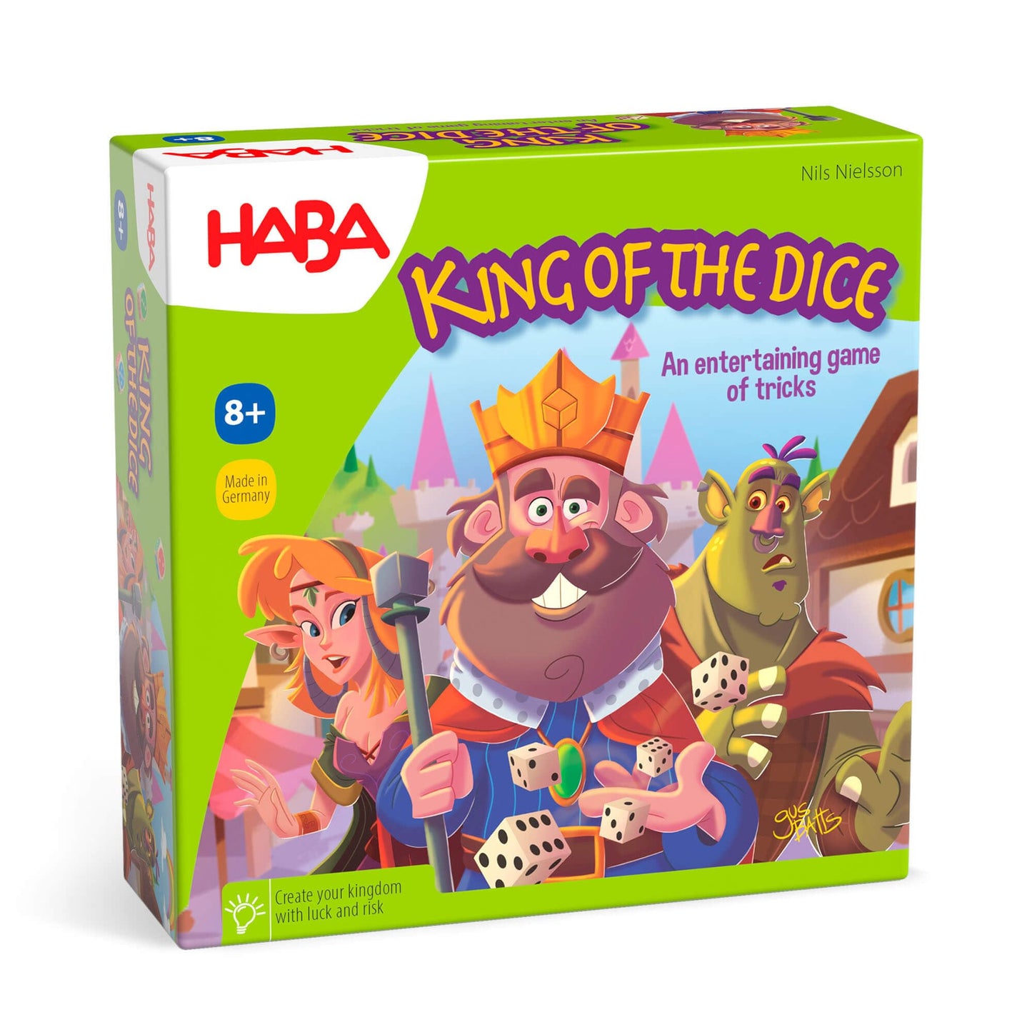 HABA King of The Dice - A Tricky Skill and Luck Dice Board Game, Perfect for Family Games and Kid Games for Ages 8 Years and Up