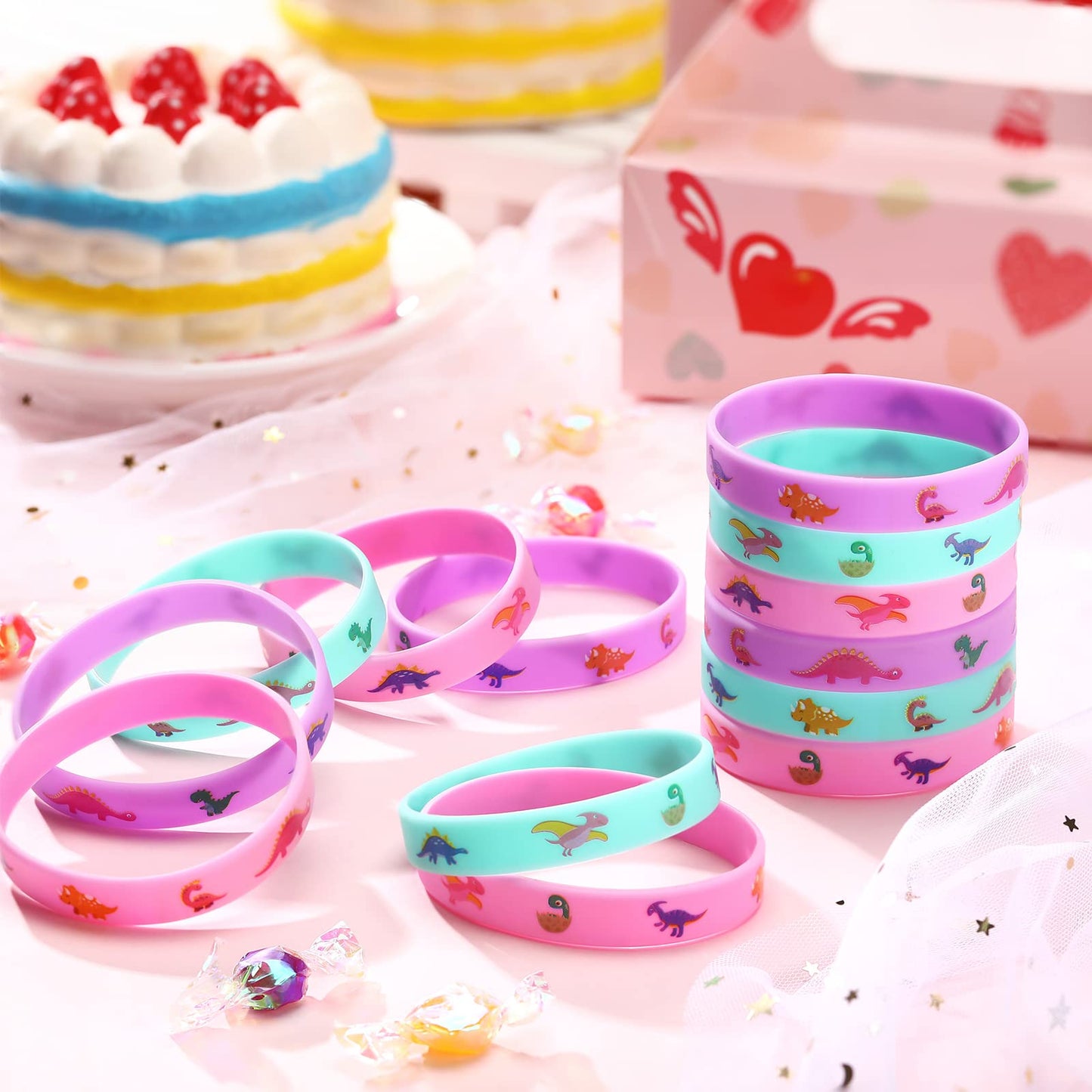 30 Pack Dinosaur Party Favors Dinosaurs Silicone Wristbands Dinosaurs Bracelets Girl Dinosaur Birthday Party Supplies Gifts Bag