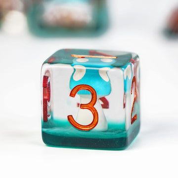 UDIXI 7PCS DND Dice Set, Polyhedral Dice Set D&D Filled with Blue Mushroom, for Dungeons and Dragons Role Playing Games Tabletop