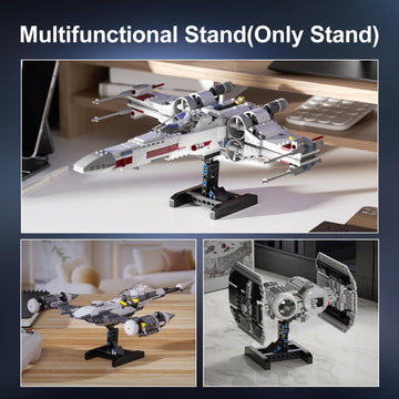 (2 Pack) Display For Lego X-Wing Fighter 75301 Building Kits, Bracket For Lego Mando N-1 Fighter 75325, Multifunctional Stand For Lego Tie Bomber 75347