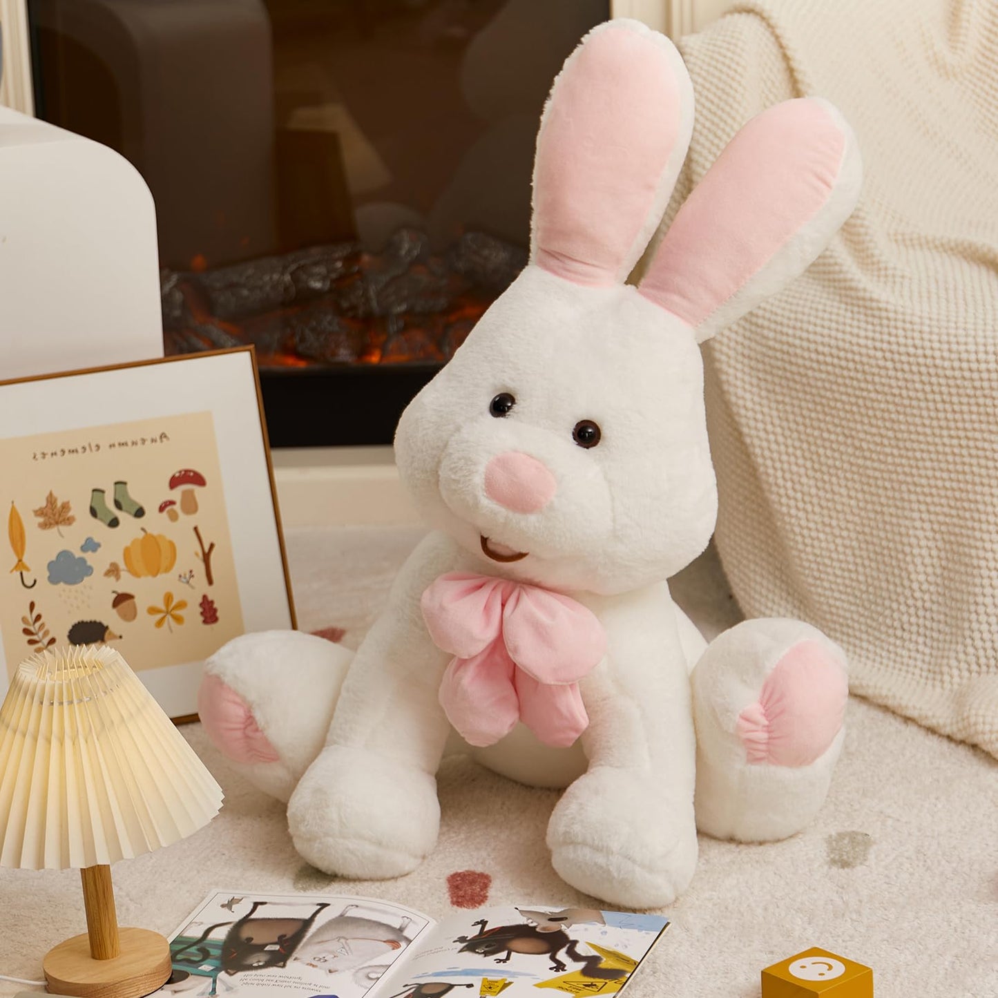 MorisMos Large Bunny Stuffed Animal 31.5'' Giant Stuffed Rabbit Toy for Kid Girl Boy,USA-Designed White Big Rabbit Plush, Jumbo