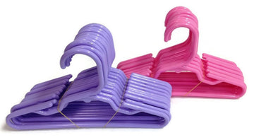 12 Pink And 12 Lavender Plastic Hangers For 18 Inch Dolls Fits 18 Inch Doll Clothes