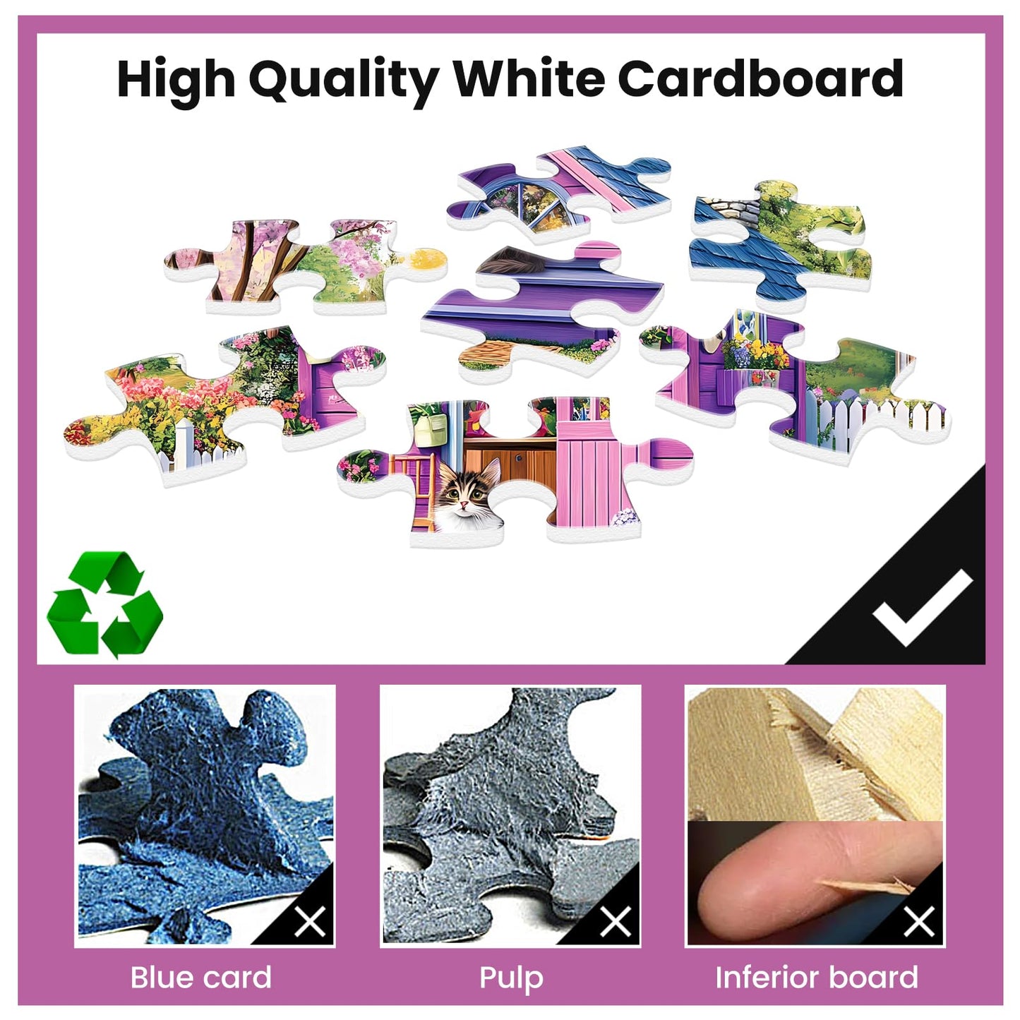 300 Piece Puzzles For Adults Garden Puzzle 300 Piece Puzzles For Kids Ages 8-10 10-12 Jigsaw Puzzles Recycled Cardboard Puzzle Pieces Family Challenging Puzzle Game 20.5X15In