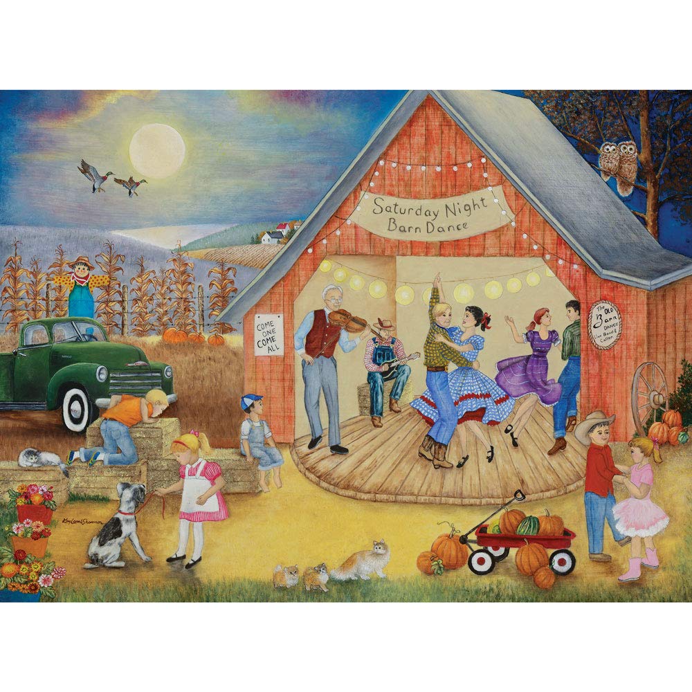 Bits And Pieces - 4-In-1 Multi-Pack - 1000 Piece Jigsaw Puzzles For Adults-Each Measures 20' X 27' (51Cm X 69Cm)-Friendly Folk By Artist Kay Lamb Shannon