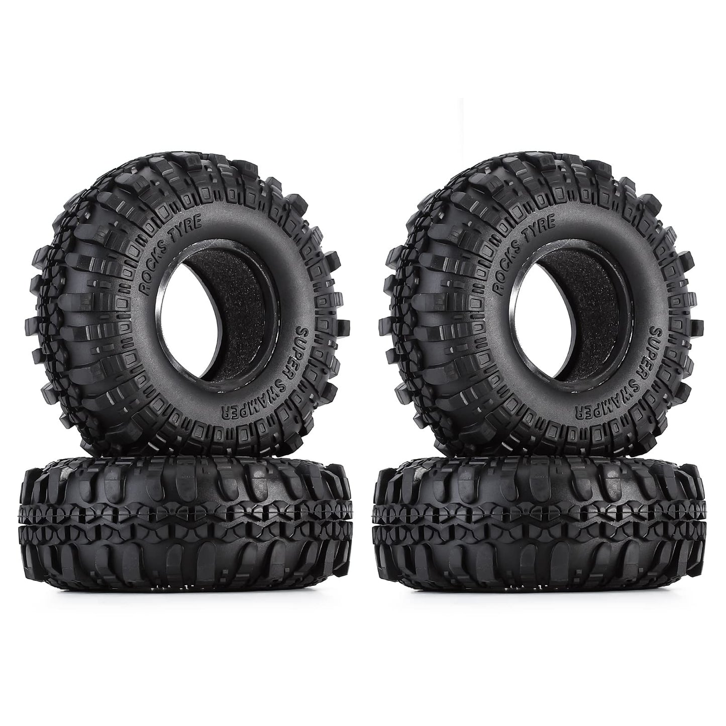 INJORA RC Tires 1.9inch 4Pcs RC Rubber Tyre Set Wheel Tires for 1:10 RC Crawler Axial SCX10 90046 SCX10 III AXI03007 Tamiya CC01