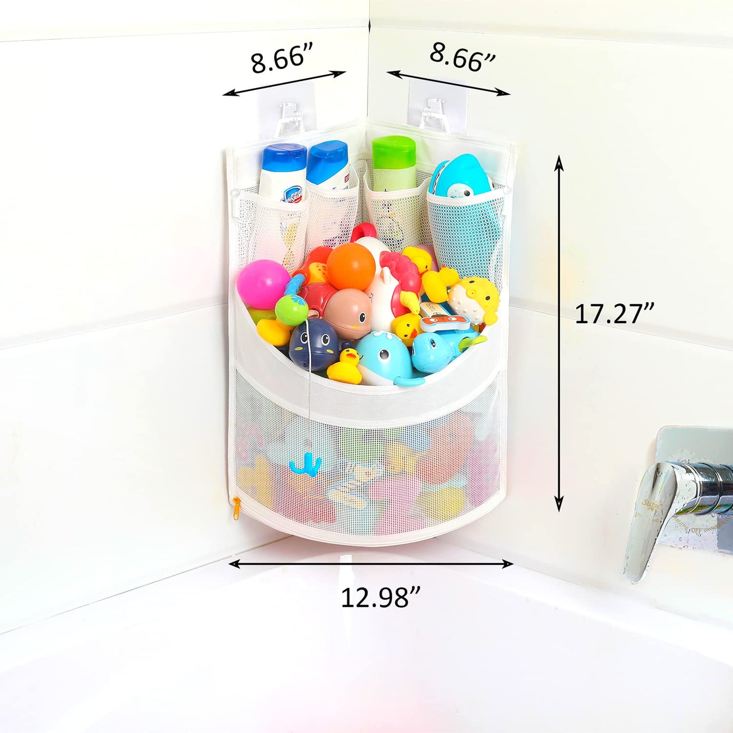 Ligereza Baby Bathtub Toy Storage - 17' X 13' Bathtub Toy Holder Mesh Bathtub Toy Holder Let Baby Bathtub Toys To Dry Faster, Bathtub Toy Organizer For 1-3 Year Old Toddler Bathtub Toys