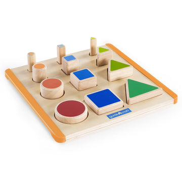Guidecraft Nest and Stack Shapes - Educational Toy for Toddlers, Multi-Color, 15 x 11.75 x 2 inches, Model GD-6737, Plastic