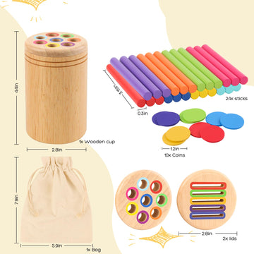 Ranqibo Montessori Toys For 3 Year Old: Wooden Color Sorting Sensory Toys For Toddlers 1-3, Educational Matching Game For Fine M