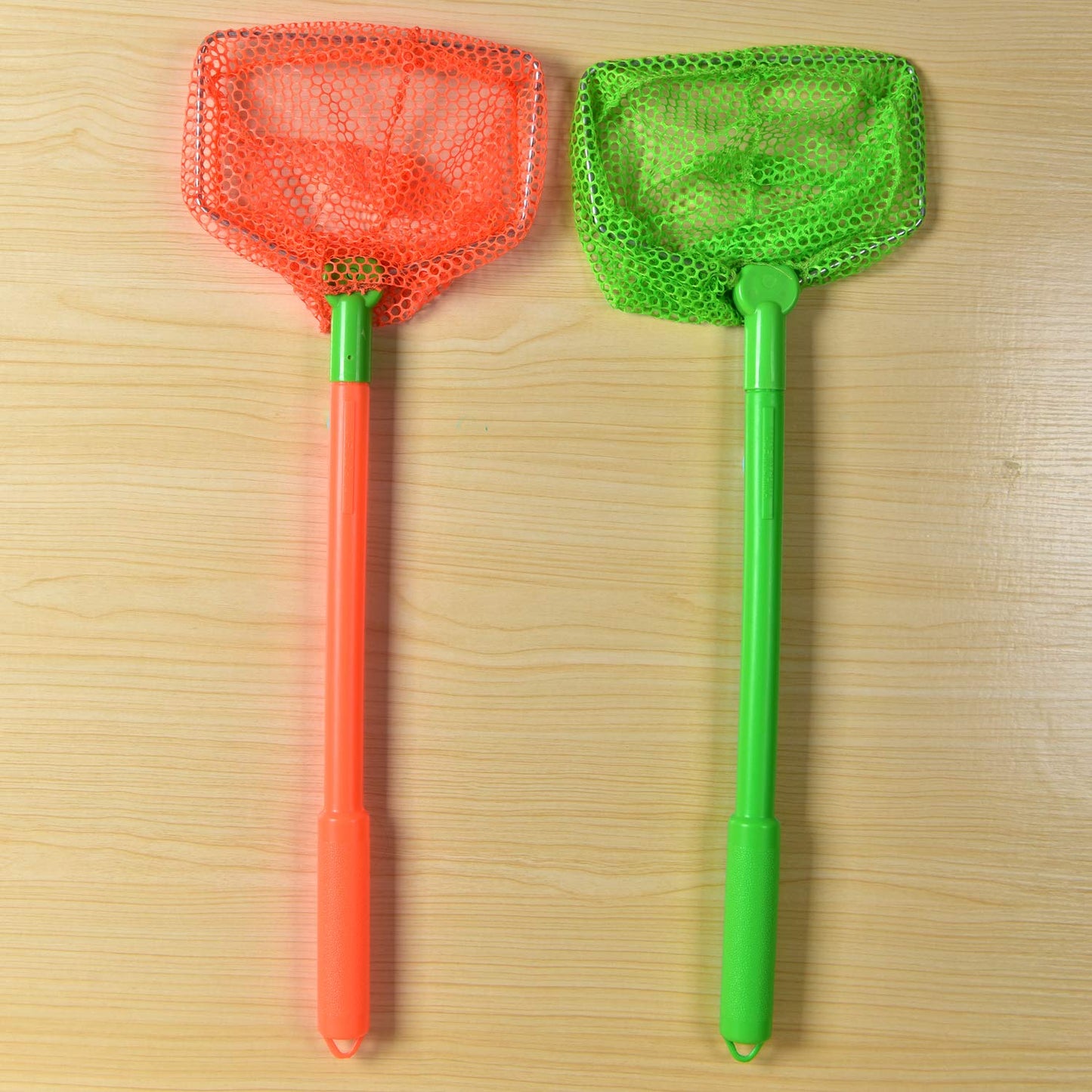Coopay 4 Pieces Kids Fishing Net Catching Bug Fish Butterfly Nets Beach Toys For Kids Outdoor Playing (Green, Orange)