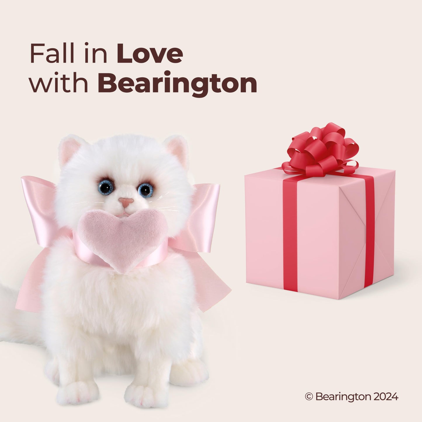 Bearington Pretty Kitty Stuffed Cat, 10 Inch Kitten Stuffed Animal