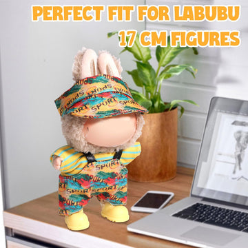 AICase for Labubu Clothes Designer/for Labubu Outfits Clothes Set for 17cm Lububu Doll 3 Piece Set Hat Clothing for LA BUBU Boys and Girls Stylish Adorable Dolls Clothes Accessories (No Doll)-3