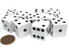 Set Of 10 Large Six Sided Square Opaque 19Mm D6 Dice - White With Black Pip Die