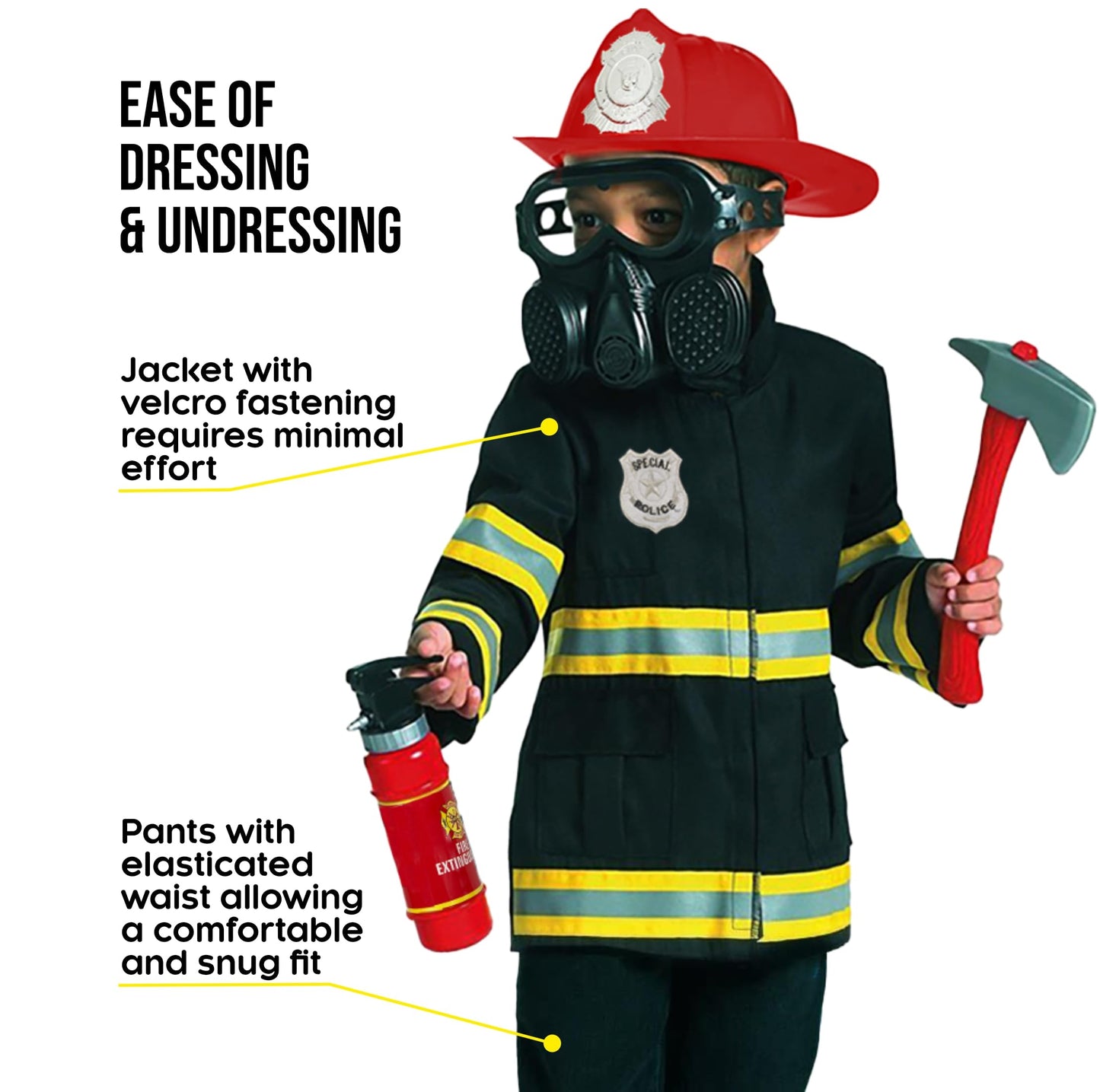 Morph Black Firefighter Costume For Kids Fireman Costume For Boys Fire Fighter Costume For Boys Kids Fire Fighter Outfit Boys Medium
