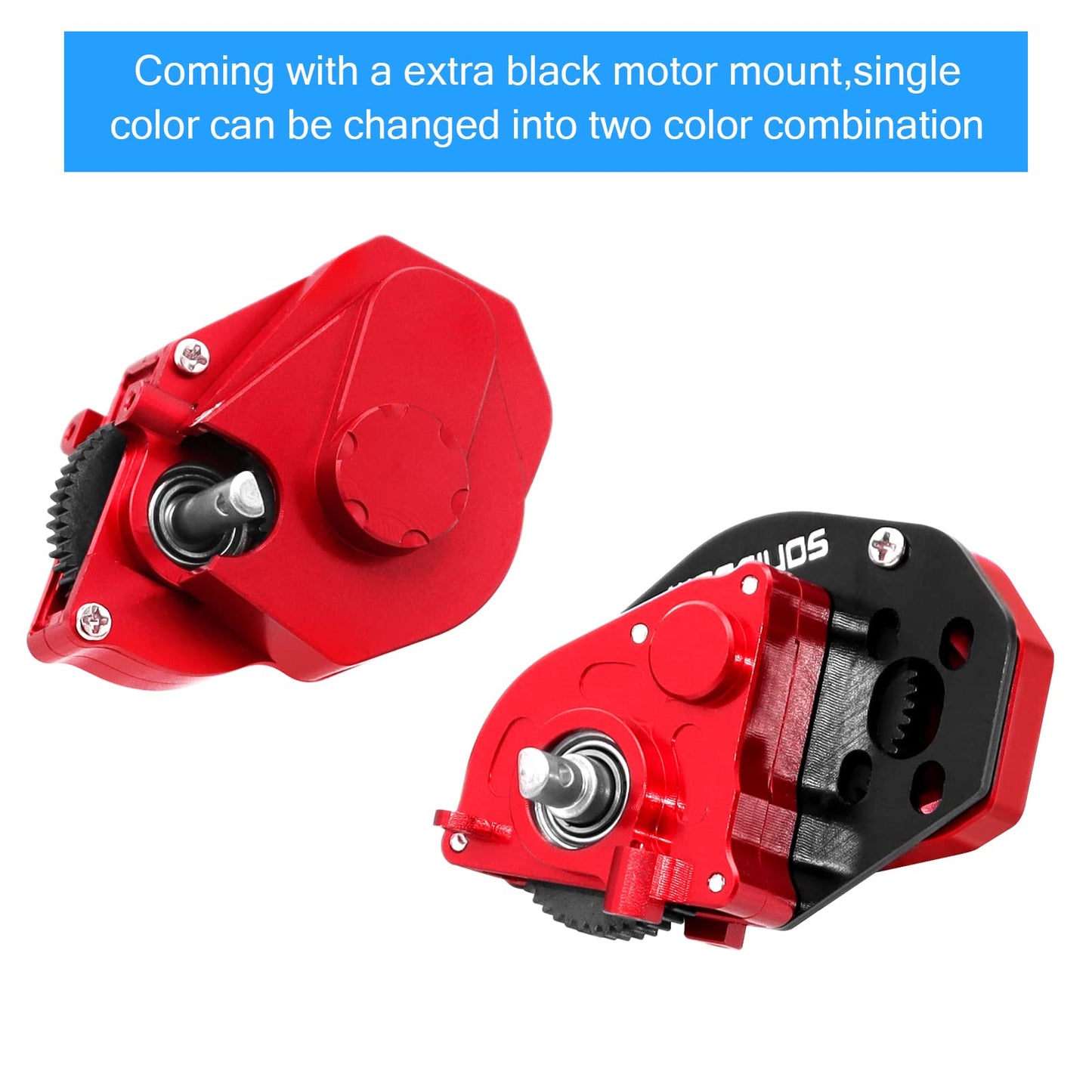 Woaeiuos Complete Transmission Gearbox With Steel 0.3 Mod Transmission Gear For Axial Scx24 Deadbolt C10 Jlu Gladiator Bronco 1/