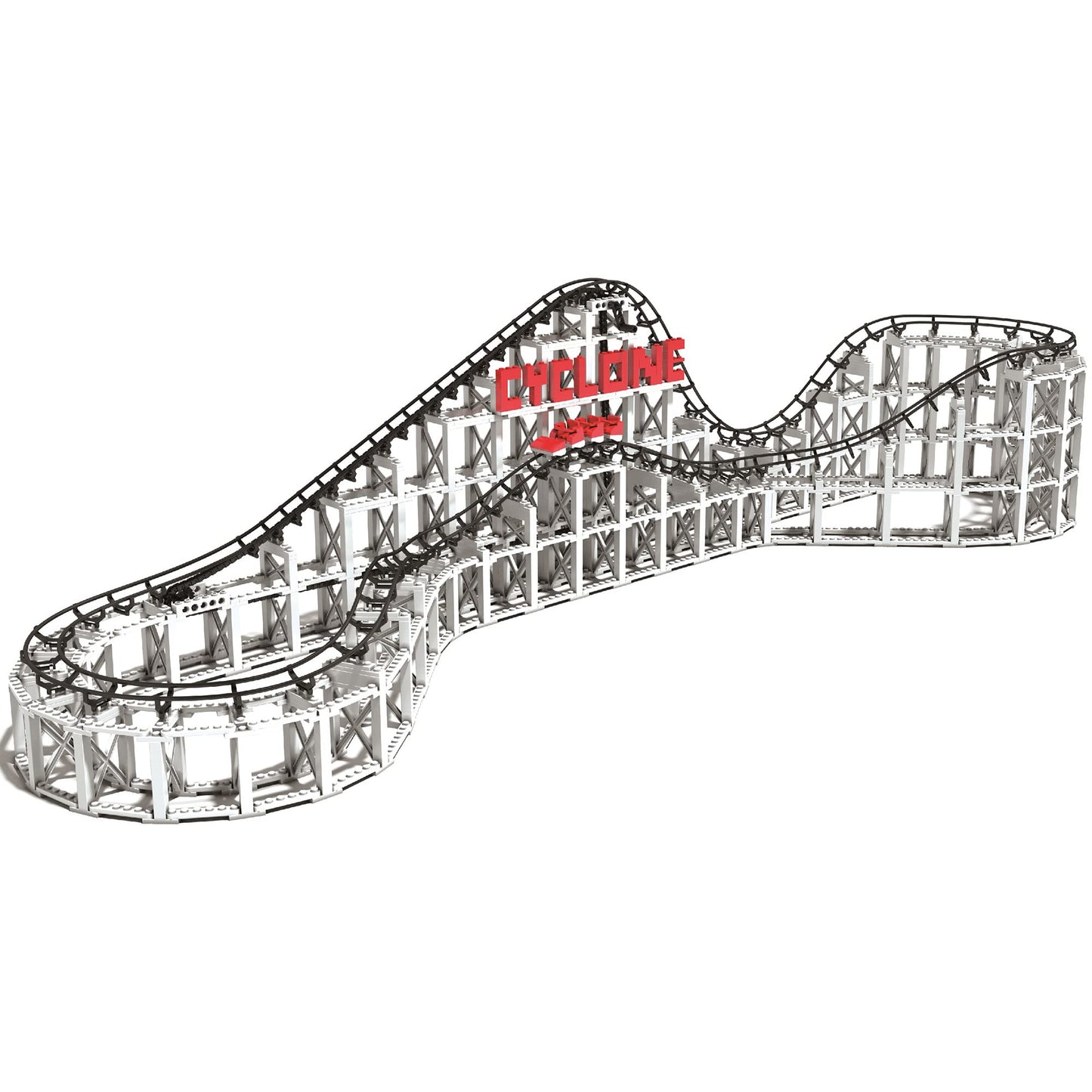 Cdx Blocks: Cyclone - 900+ Pieces, Building Brick Set, Gravity Powered Roller Coaster Model, Promotes Stem Learning