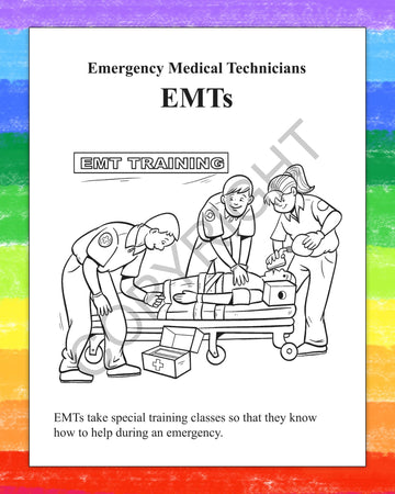 ZOCO - Emergency EMS Workers Save Lives - Coloring & Activity Books (25 Bulk Pack, Without Crayons) - Paramedics, Ambulance, 911