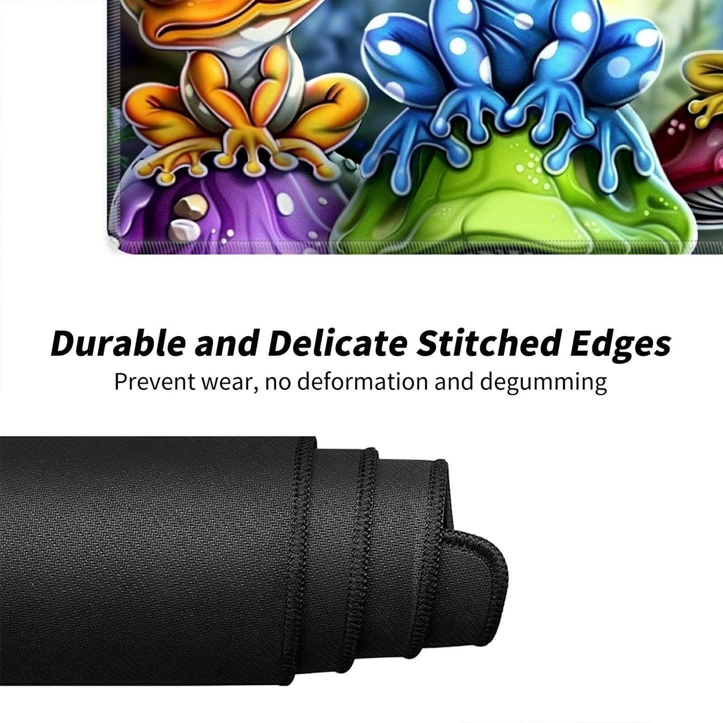 Bfdhgqzc Cute Frogs Mushrooms For Mtg & Tcg Playmat Mouse Pad, 24'''' X 14'''' Game Mat For Mtg/Rpg/Ccg Trading Card Game Playma