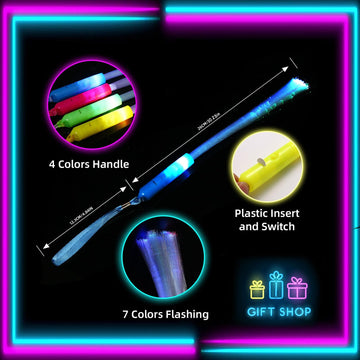 BouQuw 25 Pack Glow Sticks Mardi Gras Party Supplies ,Glow in the Dark Party Supplies,3 Models Flashing Sticks, Fiber Optic Wand