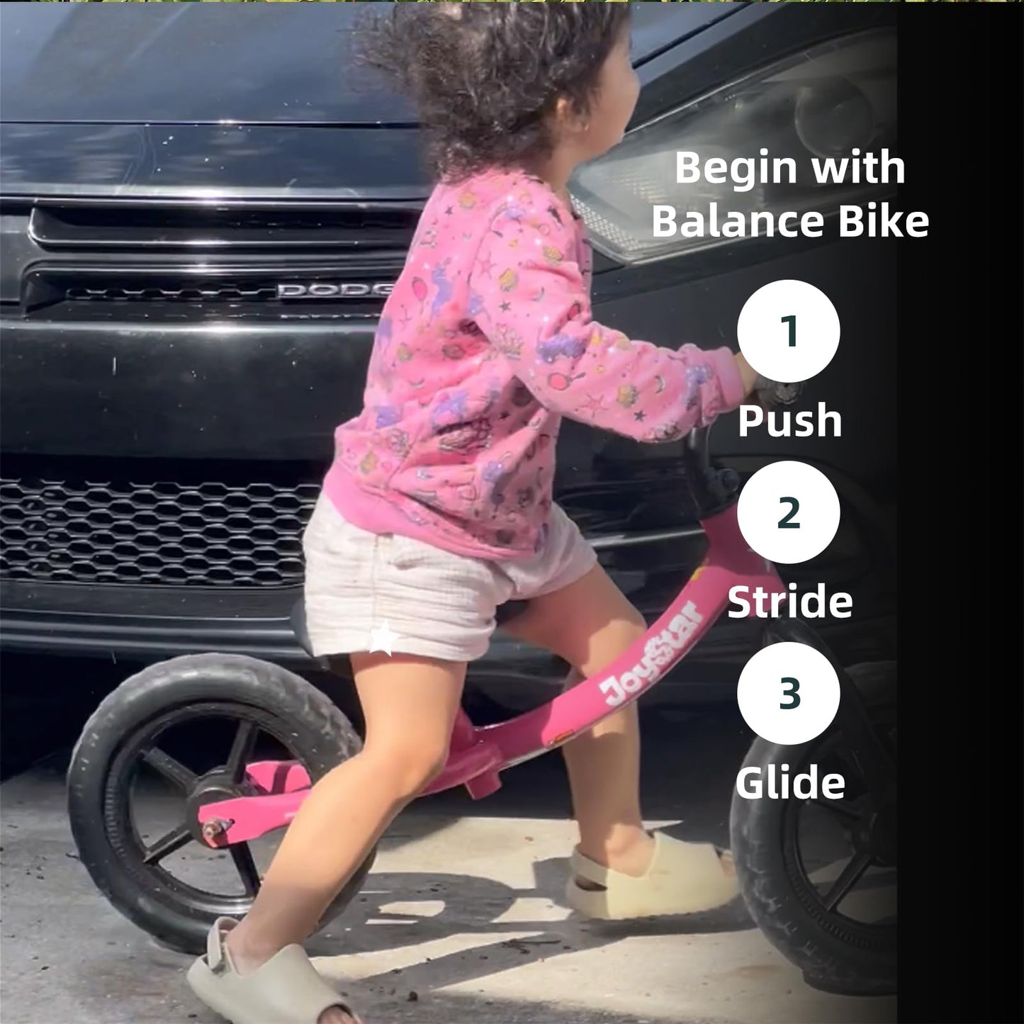 Joystar 12 Inch Balance Bike For 18Months, 2, 3, 4, And 5 Years Old Boys And Girls, Lightweight Push Bike With Adjustable Handle