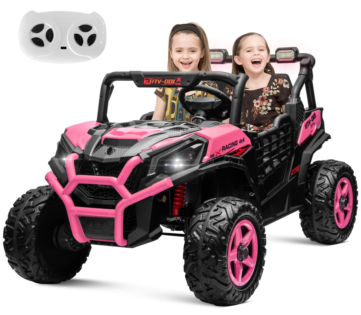 Alinux 24V 9 Ah 4X200W Ride On Cars Utv 2 Seater, 4Wd/2Wd Switchable Electric Cars Vehicles For Kids 3-8 Years W/Remote Control,