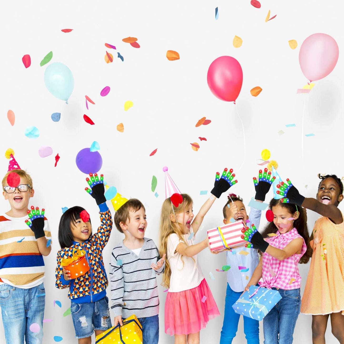 Coceleryre Led Gloves Light Up Gloves Boys Cool Toys 6 Modes Flashing Fun Toys For 4 5 6 7 Year Old Kids Gift