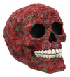 Ebros Valentine'S Day Of The Dead Red Floral Roses With Green Petals Skull Figurine Dod Rosa Sugar Skulls Statue As Cranium Skeleton Head Halloween Ossuary Macabre Altar Decor Collectible