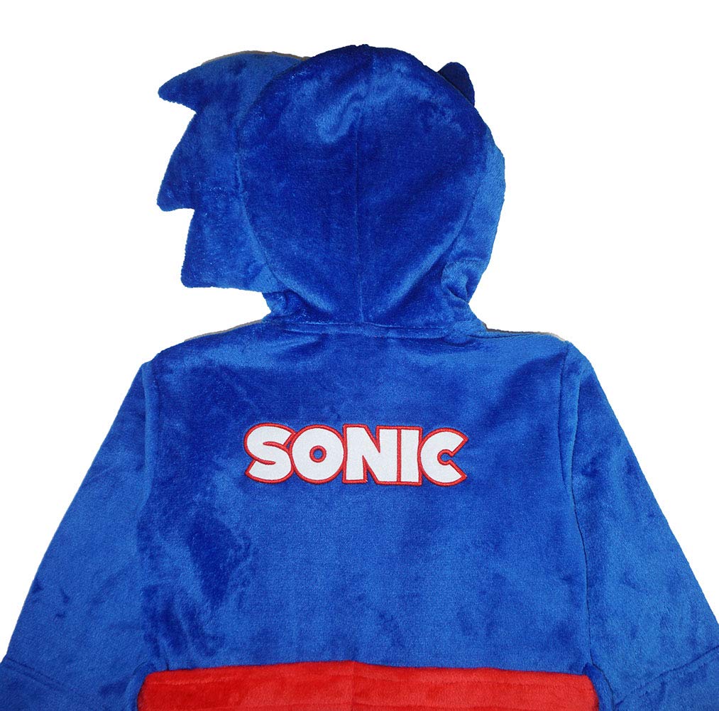 Sonic The Hedgehog Boys Costume Plush Fleece Robe, Sonic Blue, 45