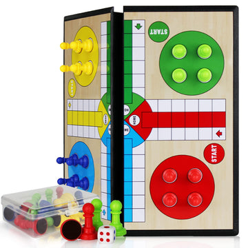 Kidami Ludo Magnetic Board Game Set, Childrens Family Ludo Learning Game For Kids And Adults(11.2X11.2 In )