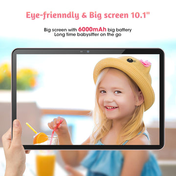 Kids Tablet, 10 Inch Tablet For Kids 128Gb Rom Octa-Core 6000Mah Battery, Android 14 Toddler Tablet With 5G Wifi Parental Contro