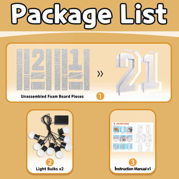 Imprsv 3Ft Silver 21St-Birthday Decorations Numbers: 21St Birthday Party Anniversary Decorations Large Light Up Numbers 21 For H