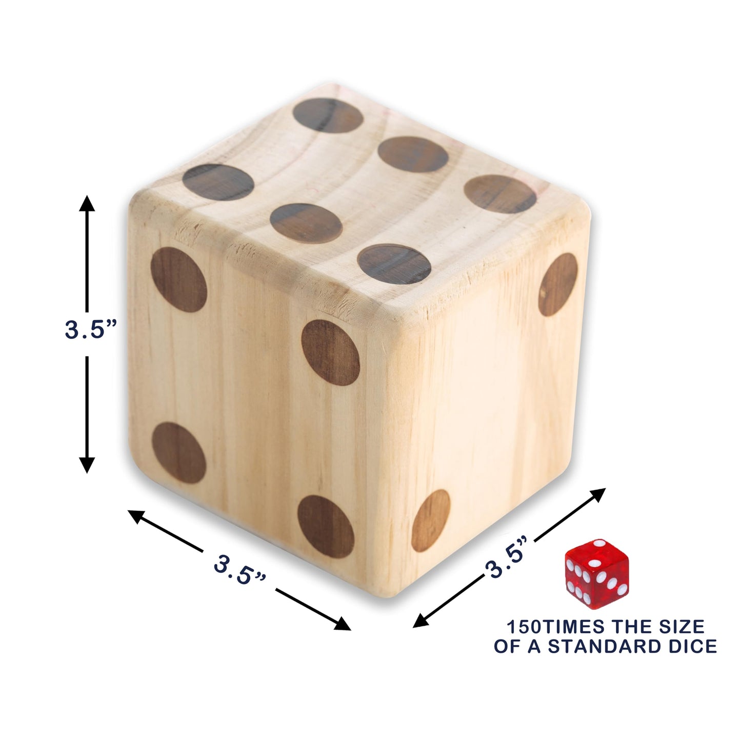 Giant Wooden Yard Dice, Outdoor Games Set Of 6 With Two Games Party Lawn Games