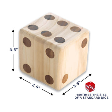 Giant Wooden Yard Dice, Outdoor Games Set Of 6 With Two Games Party Lawn Games