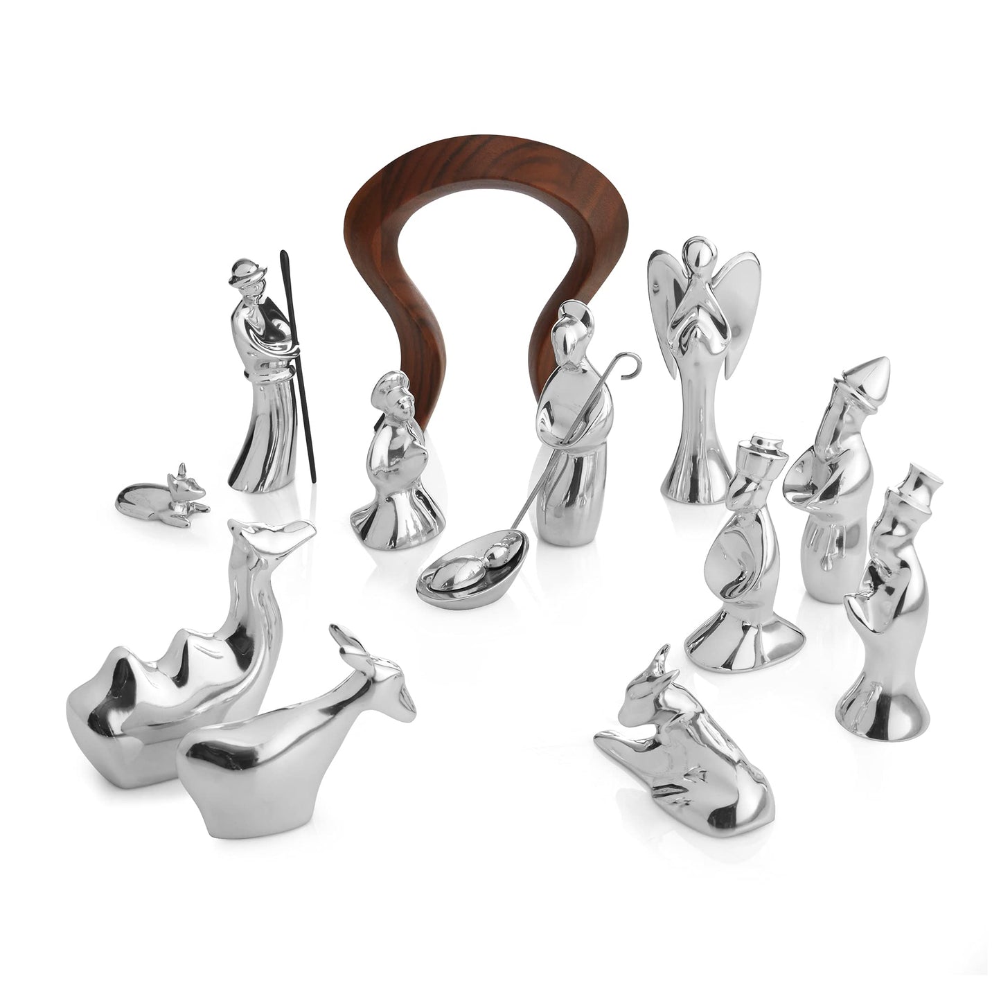 Nambe Three Wise Men Figurine - Nativity Holiday Figurine, Traditional Set Metal Alloy Religious Decoration - Ideal Christmas Nativity Home Décor - Christmas Table Centerpieces
