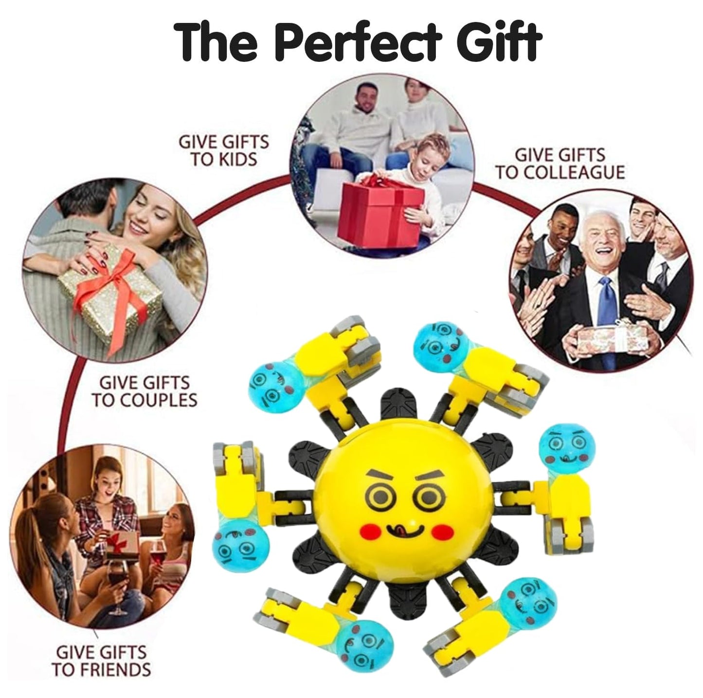 30 Pcs Transformable Fidget Spinner Toys For Kids & Adults,Stress Relief Sensory Toys For Boys & Girls, Fingertip Gyros For Adhd