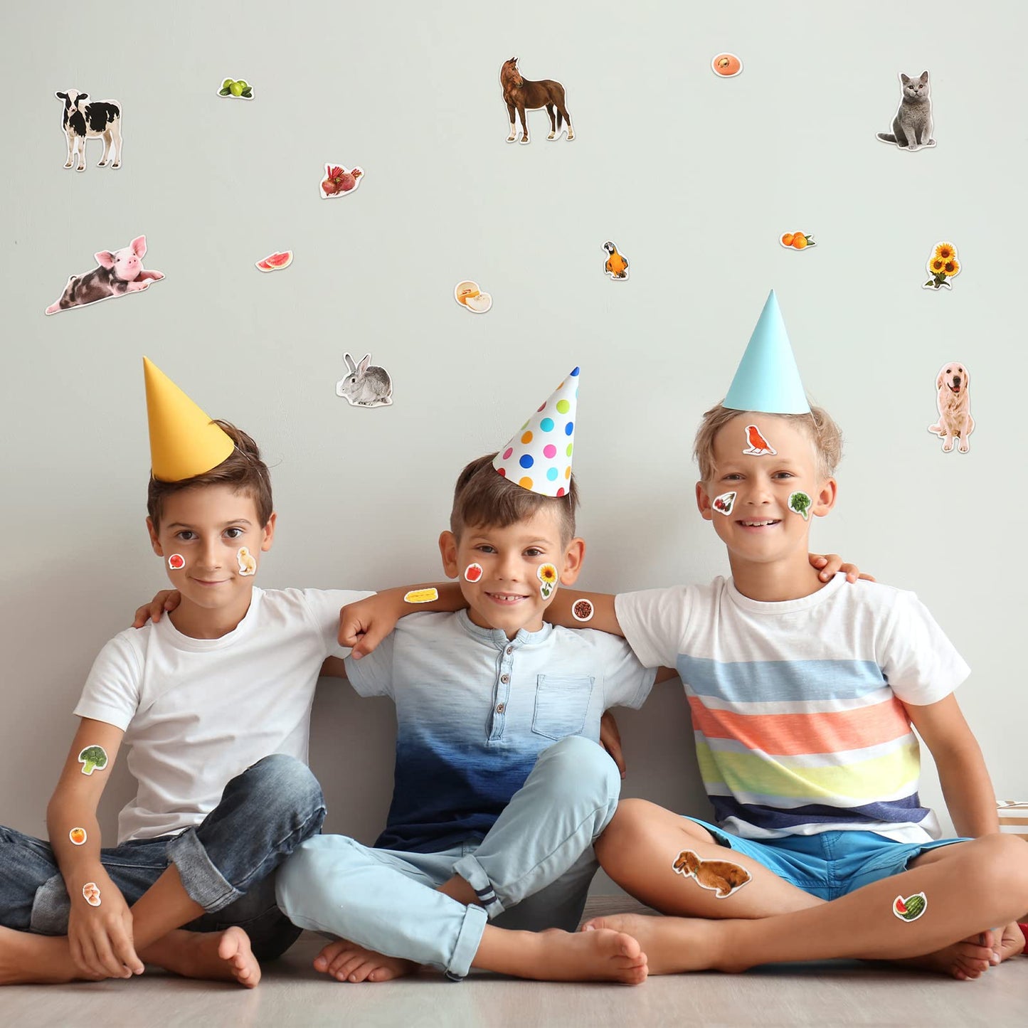 800 Pieces Jungle Animal Stickers Realistic Zoo Animal Stickers Safari Animal Stickers Sea Animal Stickers For Water Bottle Scrapbook Class Rewards Sea Animal Party Supplies (Farm Animal)