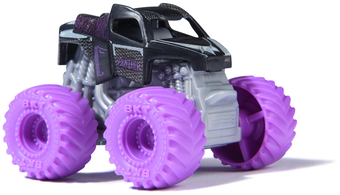 Monster Jam Marvel Mini Truck Set Of 3 With Black Panther, Captain America, Iron Man, Scale 1:87, Robust And With Cool Details,